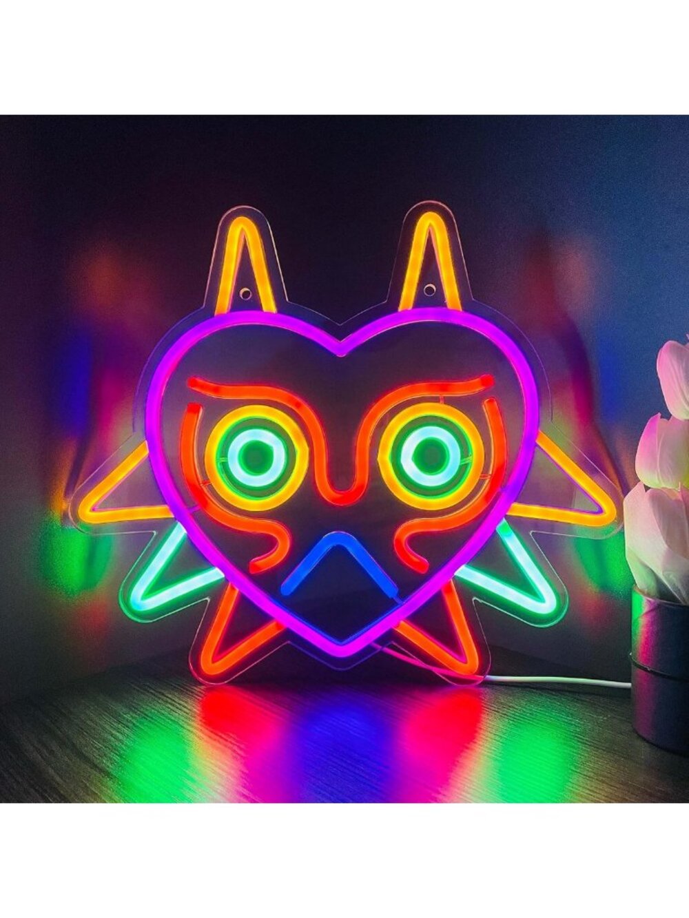 Majora's Mask LED Neon Sign - Gamer Room Decor, Zelda Wall Art & Gifts
